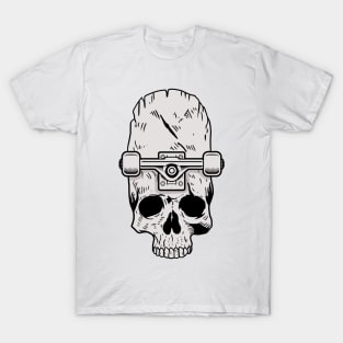 Skateboard Wheels Real Skull Skateboarding Gift T-Shirt